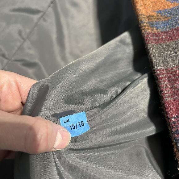 Andrea Marin Coat Womens Large Multicolor Hooded Wool Blend Aztec Boho Southwest - Picture 13 of 15